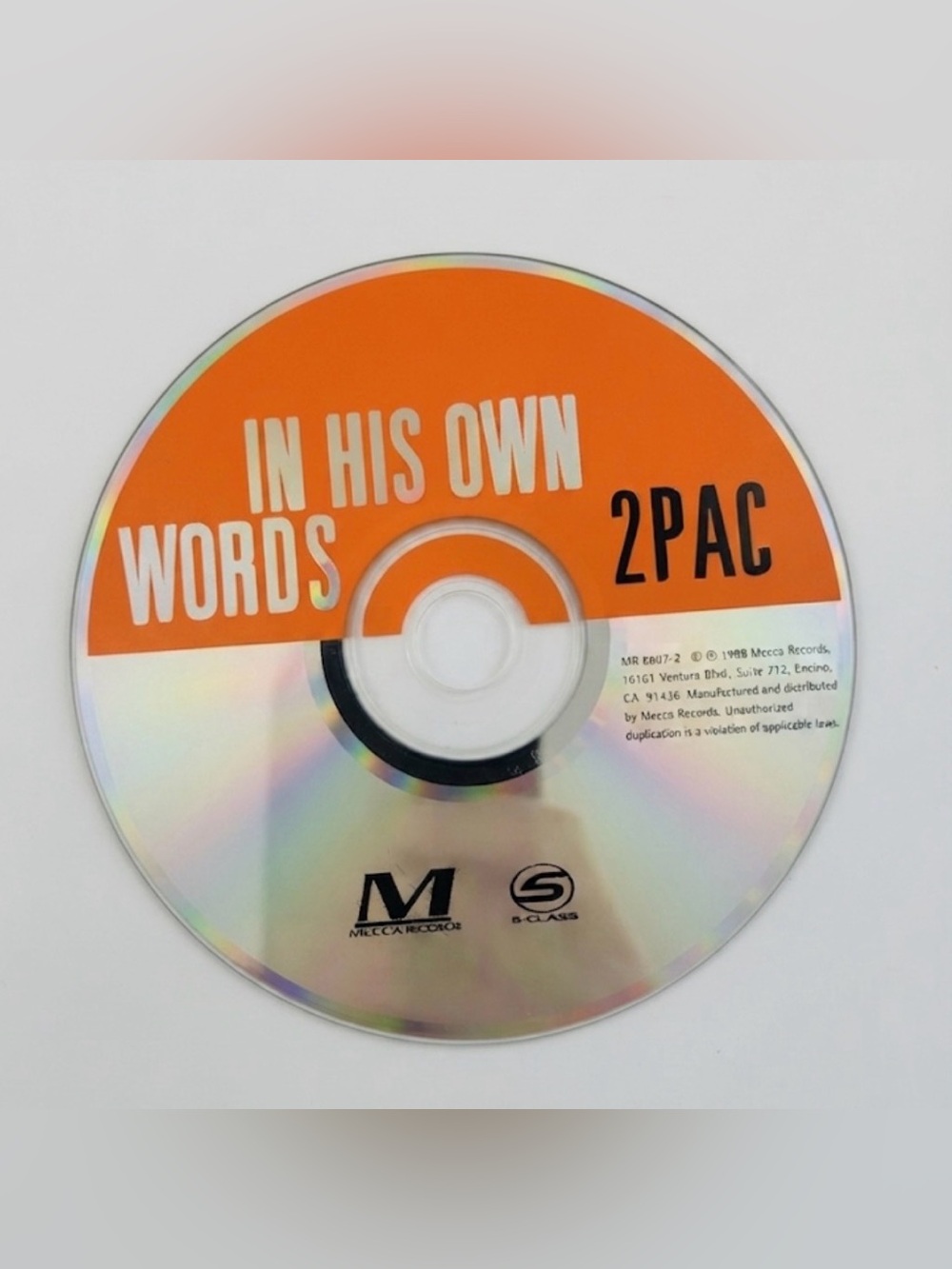 2Pac - In His Own Words CD 1998 Mecca Records Spoken Word Interview Rare